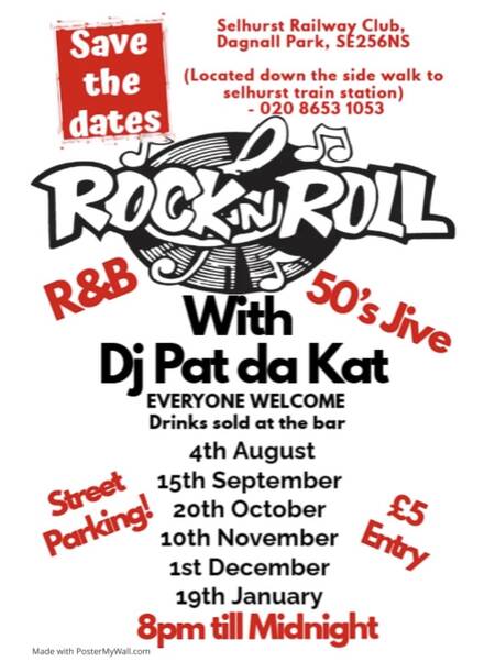 Rock n Roll dance events at The Selhurst in South London 